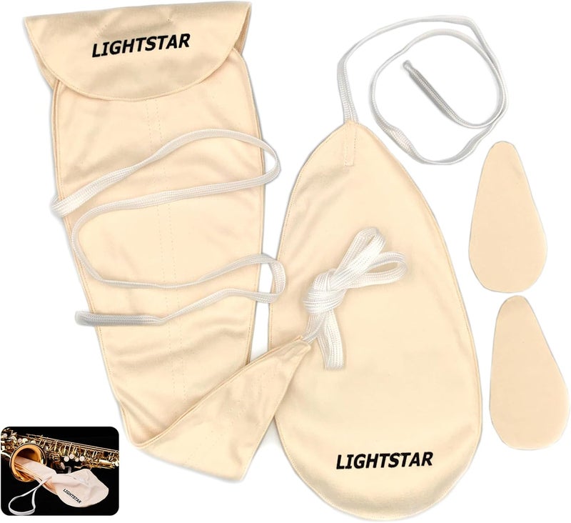 lightstar Store 2PCS Saxophone Clarinet Care Bundle Alto, Tenor Sax Cleaning Cloth Kit, man-made chamois - Image 1